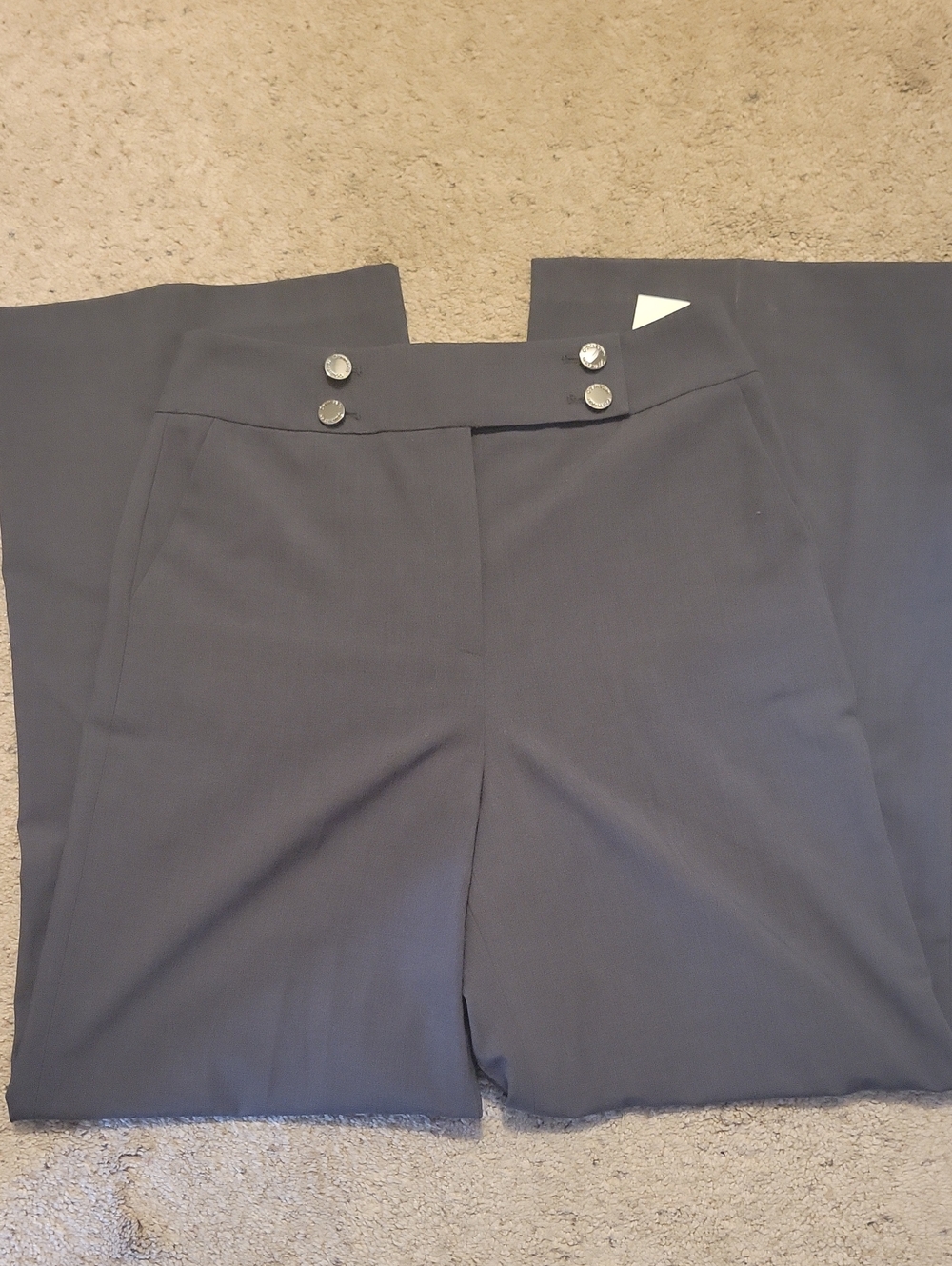 High-Waist Wide-Leg Women's Pants in Navy